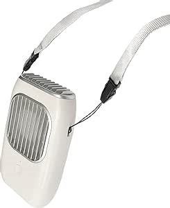 Handheld Neck Fan with Bracket,Small Wearable Personal Fan USB Rechargeable，3 Speed Mini Handheld Air Cooling Necklace Fan for Women Man Kids Outdoor Travel Camping Park (Beige)