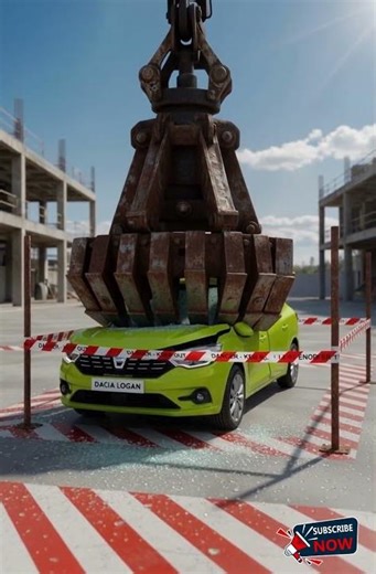 ماذا يحدث إذا سحقت سيارة Dacia Logan #hydraulicpress #football #crushing