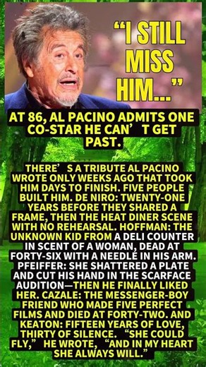 At 86, Al Pacino Admits One Co-star He Can’t Get Past. #Shorts #viral