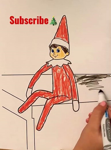 Elf on the Shelf 🎄🎁 #colorpage #colorsheet