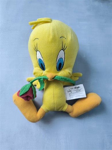 Vintage Tweety Pie by Famosa, Soft Toy Cartoon Character Looney Tunes 1990s, Yellow Bird, Plush Toy 90s, Retro Toy Collection - Etsy