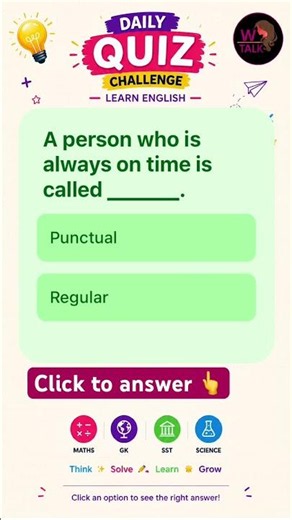 Punctual or Regular? 🤔 | Easy English Quiz #shorts