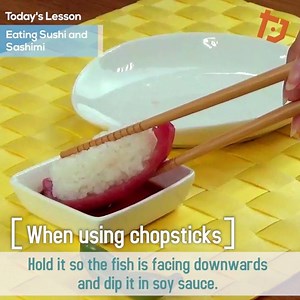 252K views · 1.8K reactions | Did you know that there is actually a proper way of eating sushi? Here is a short explanation of how to properly eat sushi and sashimi according to etiquette. Definitely remember these rules when you go out to eat! Check out the article as well. https://www.tsunagujapan.com/how-to-properly-eat-sushi-and-sashimi/ | Tsunagu Japan | Facebook