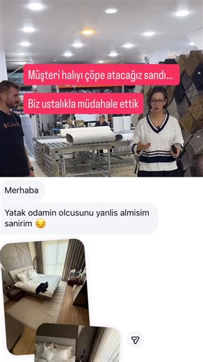 ELLY CONCEPT-Halı Tasarım Evi on Instagram: "Müşterimiz U halı ölçüsünü yanlış almıştı. Halı yerine oturmamış, boşluklar kalmış ve ilk söylediği cümle şu oldu: “Bu halı çöp oldu…” Biz ise halıyı görmek istedik. Çünkü doğru teknik, doğru el işçiliği ve doğru ekip varsa hiçbir halı çöpe gitmez. 😉 Halıyı atölyemize aldık, ➤ Milimetrik kesim yaptık ➤ Dokuyu bozmayacak şekilde birleştirdik ➤ Modeldeki ritmi kaybetmeden yüzeyi yeniden form verdik Sonuç? Ne birleşim yeri belli oldu, Ne modelde bir kır