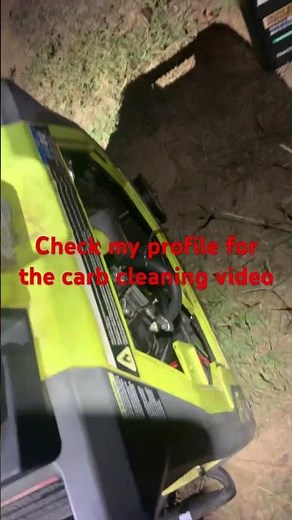 Ryobi generator running after carb cleaning (check profile for carb cleaning video