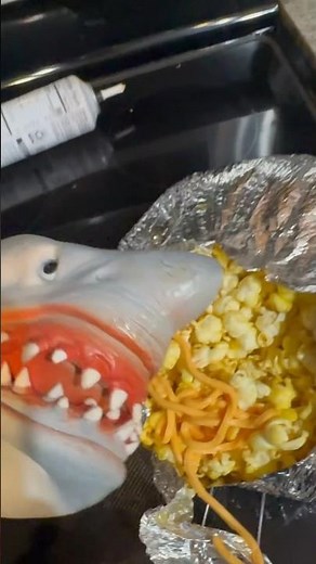 HOW TO MAKE CHEESY POPCORN W SHARK PUPPET