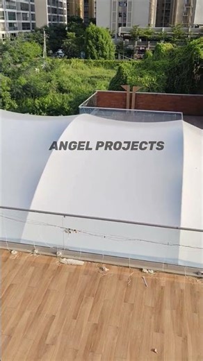 Modern Tensile Structure #FabricRoofing #ModernArchitecture #RoofingSolutions #Angelprojects