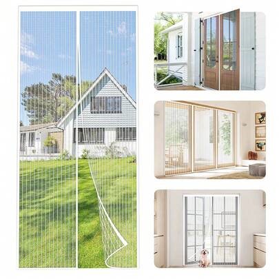 Magnetic Screen Door - Self-Sealing, Heavy Duty, Hands-Free Mesh Divider, Magnetic Screen Door Curtain, Patio Screen Door Mesh Divider, Magnetic Screen Door | SHEIN