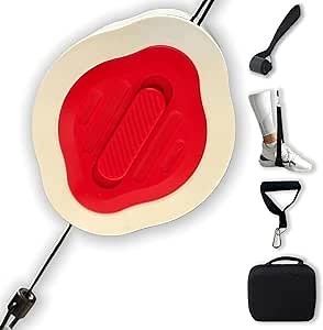 Portable Cable Machine - 3-Level Adjustable Resistance Fitness Pulley System for Full Body Strength Training, Compact Home Gym, Travel Friendly (Red)