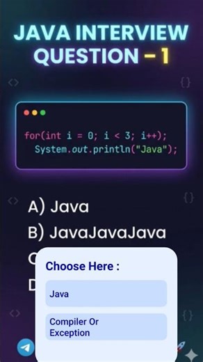 Java Interview MCQ Question ! #coding #java #interview #interviewquestions #tech
