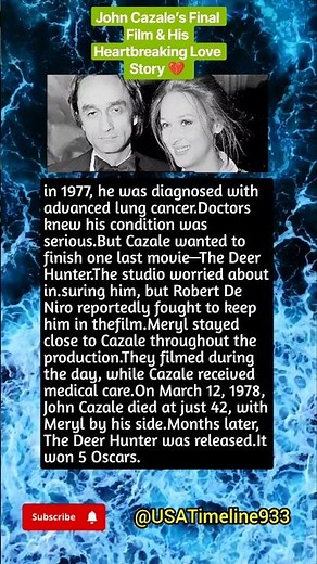 John Cazale’s Final Film & His Heartbreaking Love Story 💔#history #johncazale #shorts #facts