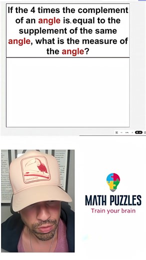 What is the measure of the angle 📐? #maths #mathpuzzle #brainlearning