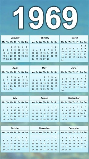 1969 Calendar