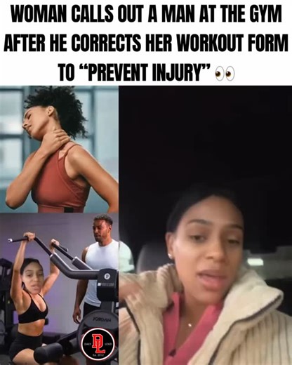 Daily Loud on Instagram: "Woman calls out a man at the gym after he corrects her workout form to “prevent injury” 👀😳 was she right or wrong here??!"