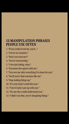 💔 13 Manipulation Phrases You Should NEVER Ignore | Stop Being Emotionally Controlled