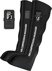 100+min Batteries Cordless Air Leg Compression Massager, Portable Compression Boots, Full Leg Massager, Fast Recovery & Improved Circulation for Over 5 ft Athletes