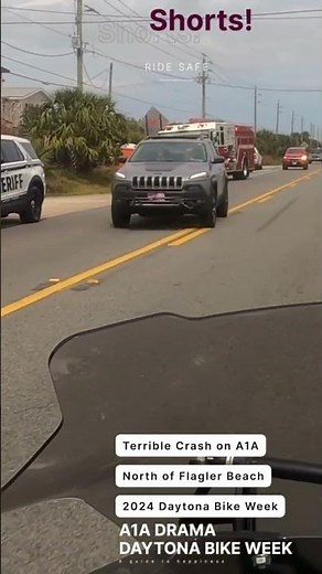 CRASH A1A Daytona Bike Week Accident #daytonabikeweek #2024 #motorcycle #shortsvideo #rider #biker