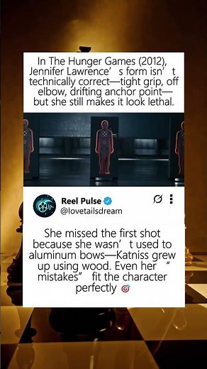 In The Hunger Games (2012), Jennifer Lawrence’s form isn’t technically correct.