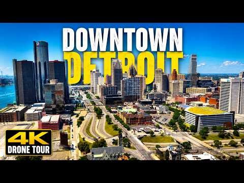 Downtown Detroit, Michigan | 4K Drone Tour | Summer 2026