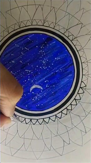 Blue Moon Mandala | Easy Mandala Art Tutorial #mandalaart #ytshorts #ytshorts #mandaladrawing #art
