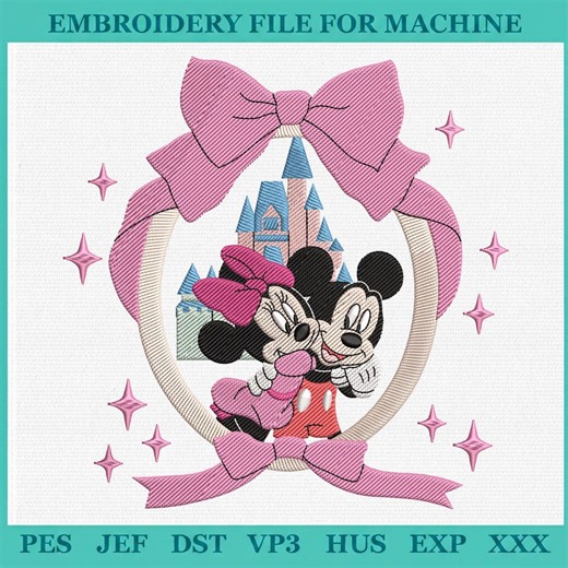 Princess Mirror Bow Embroidery Design, - Etsy