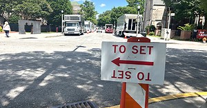 Hulu series was filming on the Decatur Square this week