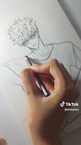 Gojo Satoru Drawing Tutorial and Speedpaint