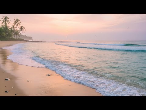 Relaxing Ocean Waves on a Stony Beach | Natural Soundscape for Deep Sleep | Black Screen