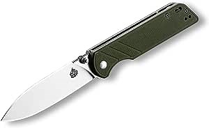 QSP EDC Folding Pocket Knfe, D2 Blade, 4" G10/Micarta handle, Left and Right Handed Thumb Stub Opening, Smooth Liner Lock with Copper Washes, QSP Parrot