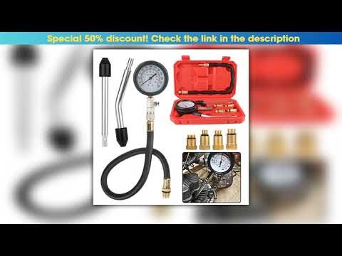 Gasoline Engine Compression Meter Automotive Cylinder Tester Kit with M10 M12 M14 M18 Adapter Auto