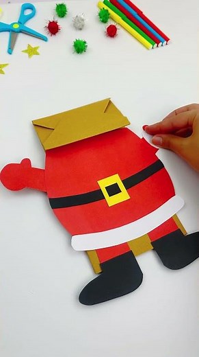 DIY Santa Paper Bag Puppet | Easy Holiday Craft for Kids