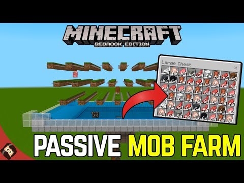 EASY Passive Mob Farm For FOOD, LEATHER, And MORE! Minecraft Bedrock Tutorial