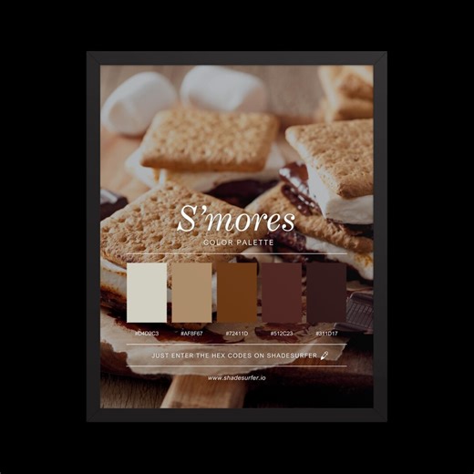 S'mores Color Palette Print, Printable Wall Art, Instant Digital Download, Hex Codes Design - Etsy