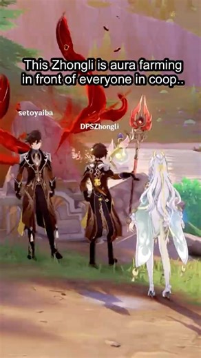 Bro, this Zhongli won by Aura Farming in front of everyone.. | Co-op Moment