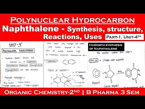 Polynuclear hydrocarbons | synthesis and uses of Naphthalene | Haworth method | part-1,Unit-4| POC-2
