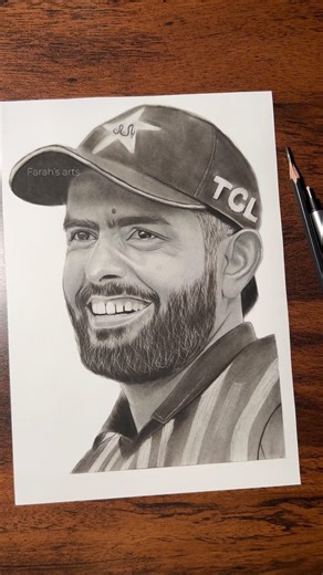 Babar azam realistic portrait 🏏🎾 #youtubeshort #drawing #art #babarazam #pencildrawing