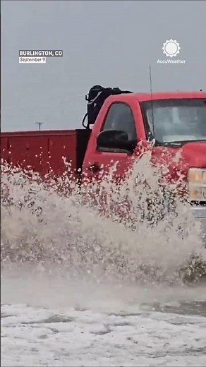Cars Struggle Through Massive Hail Flood!