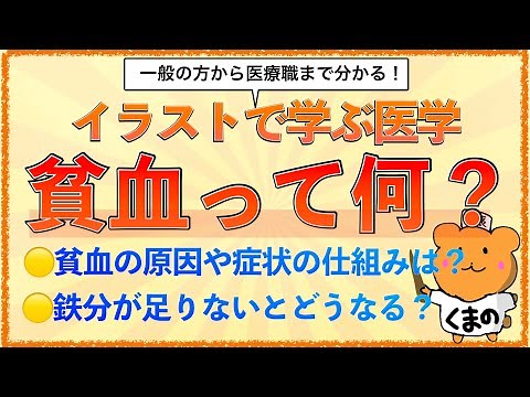 イラストで学ぶ医学！「貧血とは」貧血の原因や症状の機序をわかりやすく解説！
