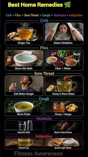 12 Best Home Remedies for Cold, Piles, Sore Throat & More | Natural Health Tips🌿