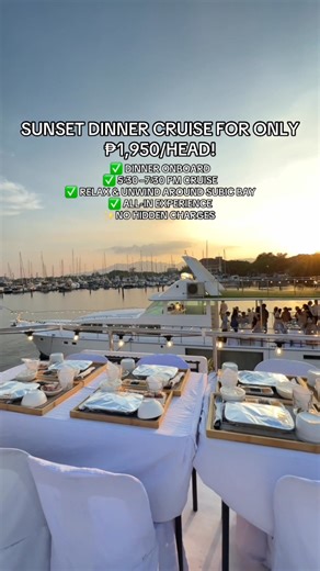 Affordable Yacht Cruise in Subic Bay🌅 1,950/HEAD with dinner and cruise✨ #subicbayphilipines #yachtcruise #relaxing #unwind | Unwind Subic Yacht Rental