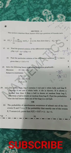 CLASS 12 MATHS SET 65/1/2 CBSE 2025-2026 QUESTION PAPER