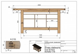 Fabrication d'un établi de Menuisier - Ebeniste