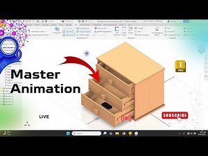 How to Model and Animate a Wooden Drawer Cabinet in Autodesk Inventor | Moving Drawers