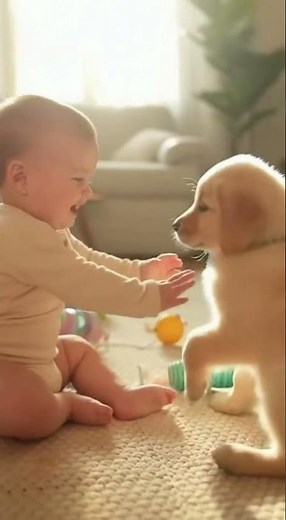 Cute Baby Playing with Puppies – Adorable Moments!