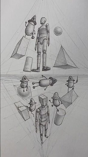 How To Draw A Human In 3 Point Perspective #art
