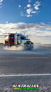 Symons Clark Logistics tri-drive Kenworth T909 Super Quad ISO container dry bulk tanker road train turning out of the rail yard at Pimba. #truck #kenworth #roadtrain | Australian Truck Action