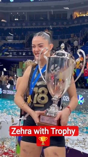 Zehra Güneş Lifts the Trophy 🏆🔥 | Volleyball Queen #shorts