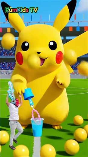 The mascot Vibrato Assistant PIKACHU on the football field is viral, co-produced, and creative
