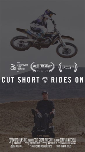 Donovan Mitchell on Instagram: "26 years ago today I started my life over paralyzed from the neck down. To celebrate my anniversary day the @forewordfilms team & I are super excited to drop the NEW UNSEEN Festival Cut of my documentary film Cut Short 💎 Rides On (Link in bio) It captured attention at multiple film festivals around the world placing high in the overall rankings. I am truly grateful to all involved @joshhansen100 @therickyjohnson Jim Hurkman, Mom, @ktmusa @wingsforlife @supercross