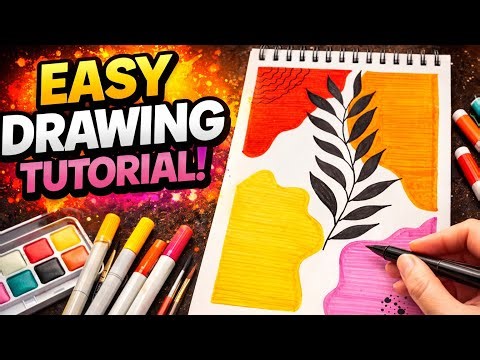 Easy Abstract Drawing Tutorial | Step by Step for Beginners #drawing#drawingideas #drawingtutorials